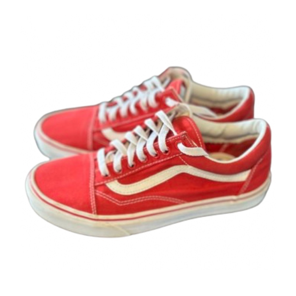 Vans Old Skool Red Canvas Lace Up Unisex Sneakers